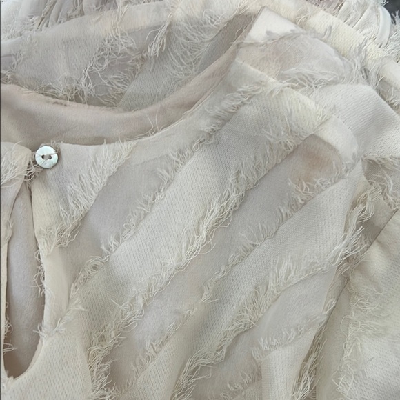 Anthropologie En Saison Textured Cream Dress Size Large - Picture 13 of 13